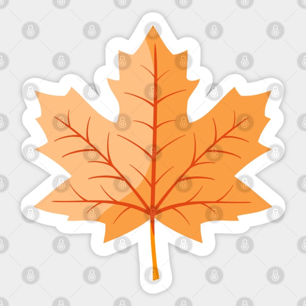 Light Orange Autumn Maple Leaf Sticker by RageRabbit